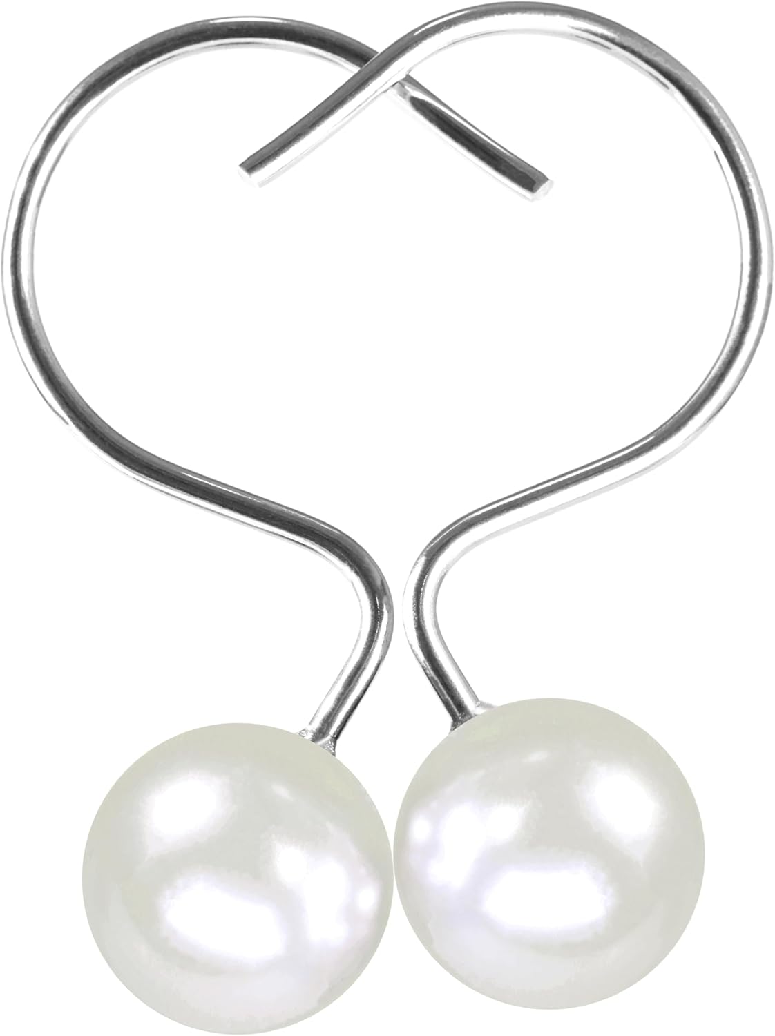 Intimate Pearl-Enhanced White Shower Curtain Hangers