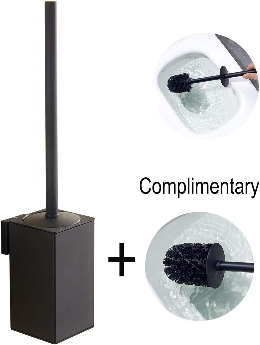 Toiletainer Black Wall-Mounted Holder for Bathrooms