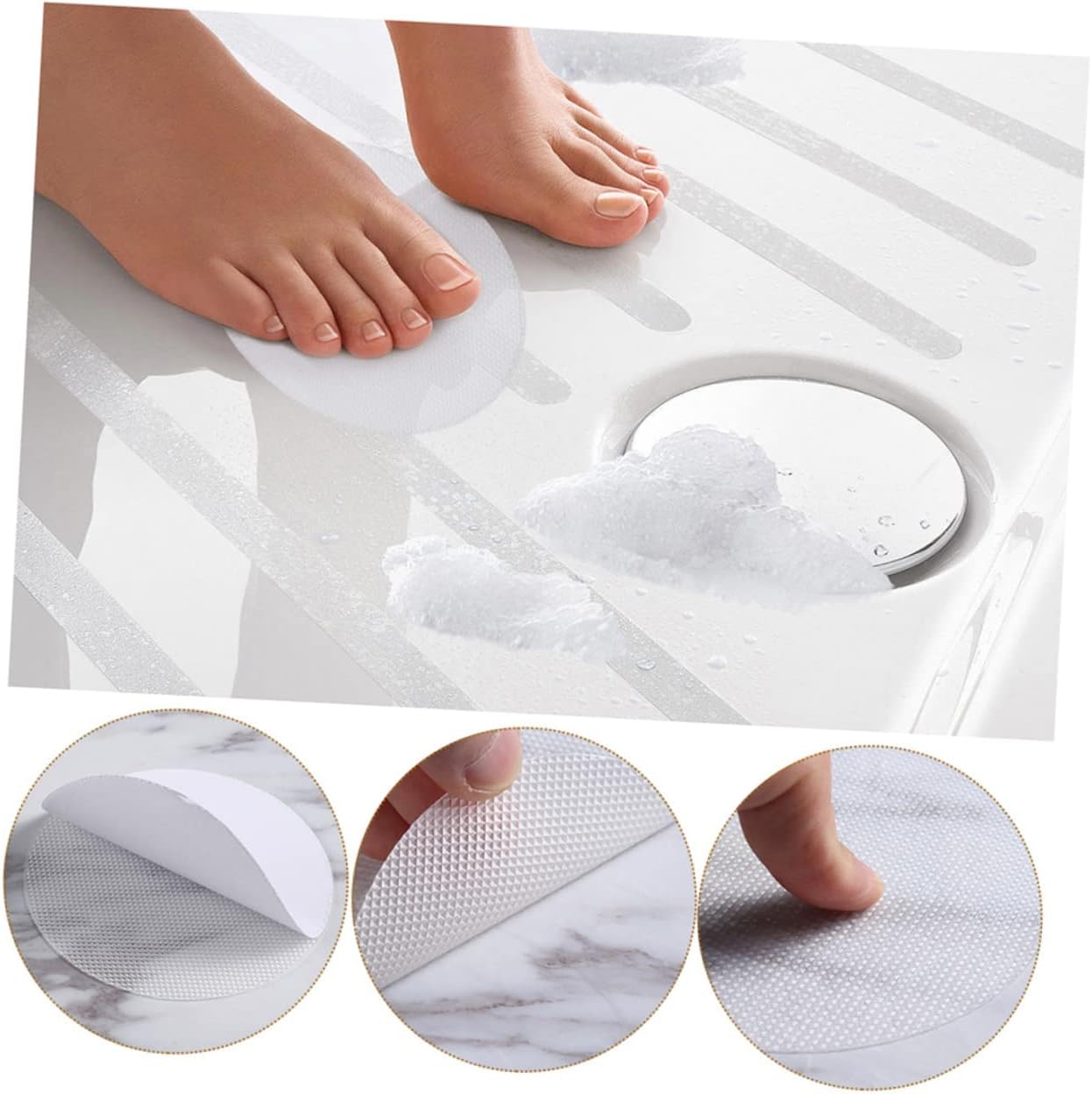 GLEAVI Anti-Slip Stickers for Bathroom 36pcs Peva Round Mats