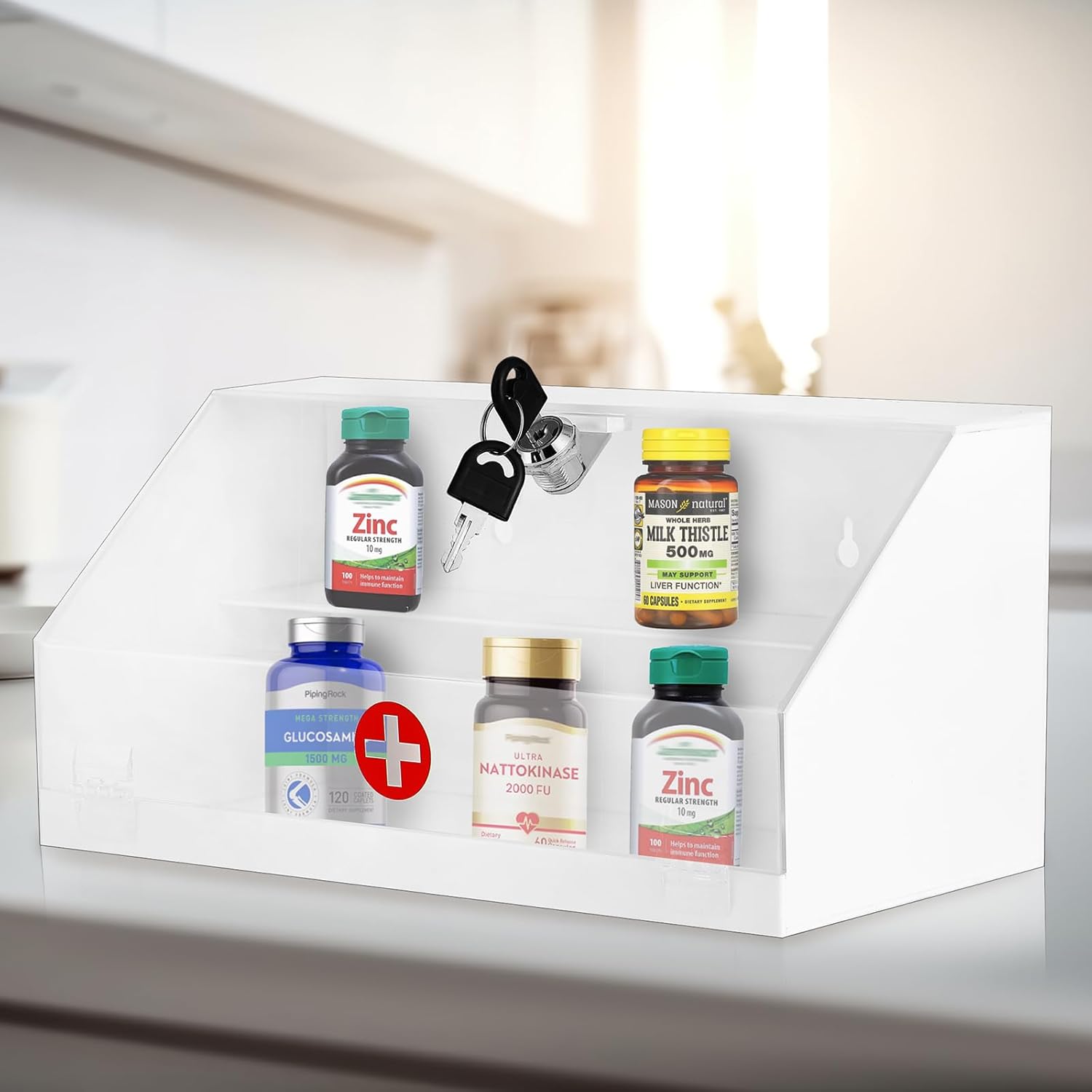 CiaoHER Wall Mount Acrylic Medicine Lock Box Yourutions in Just One Click