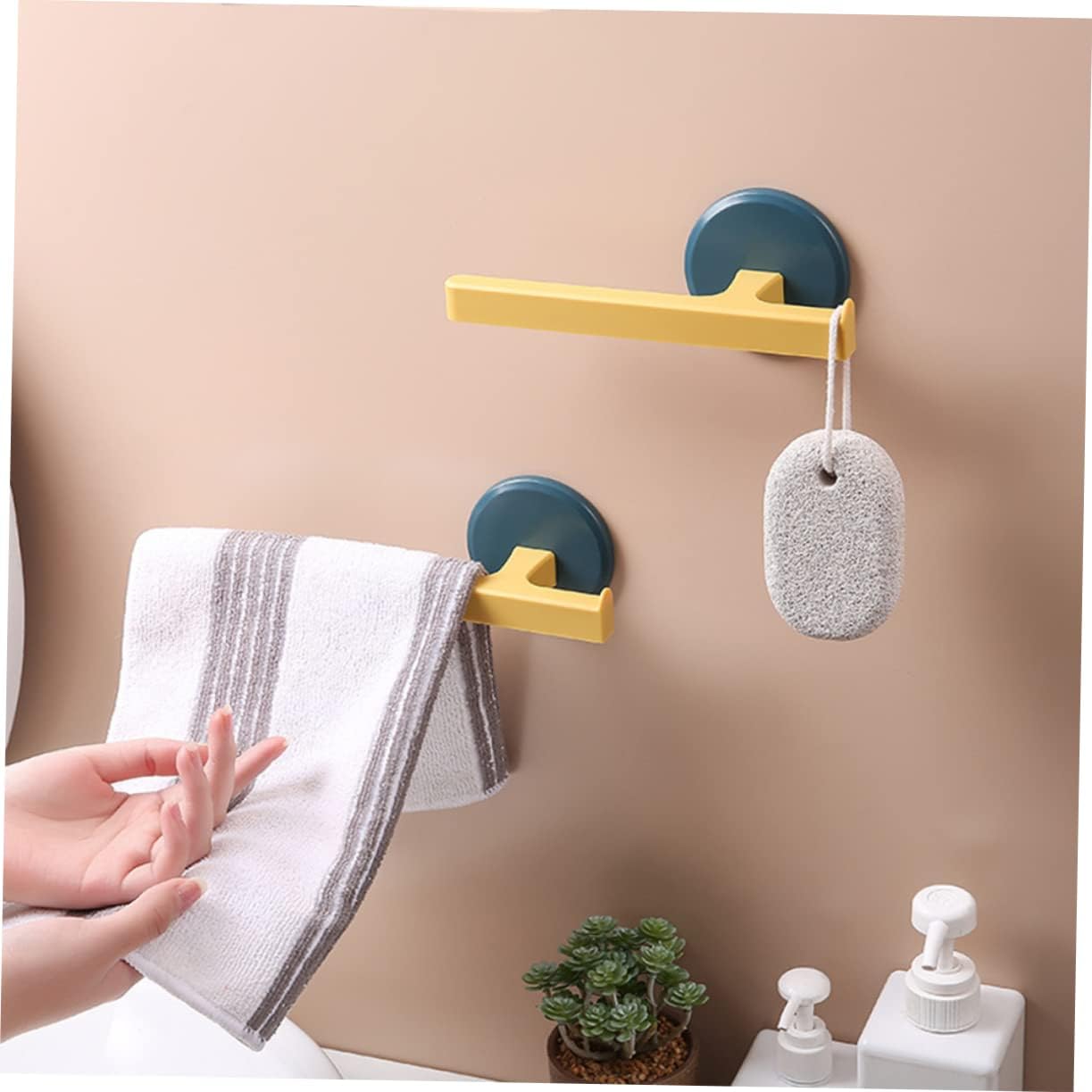 ABOOFAN 2Pcs Wall Mounted Towel Rack Space-Saving Bathroom Organizer