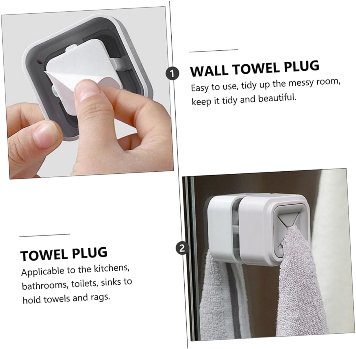 DECHOUS 3Pcs Self Adhesive Towel Holders for Bathroom Kitchen