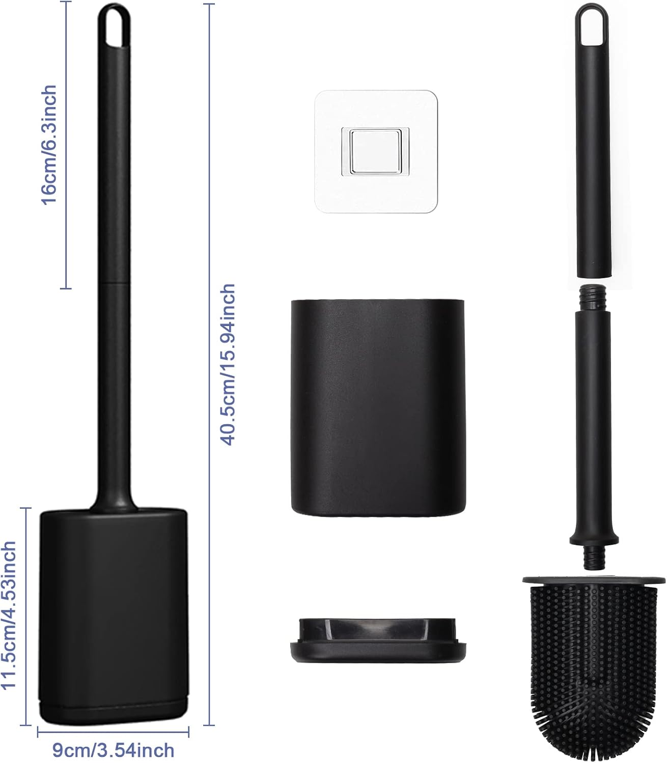 Micacorn Toilet Brush Set - TPR Bristles Wall Mounted Space-saving