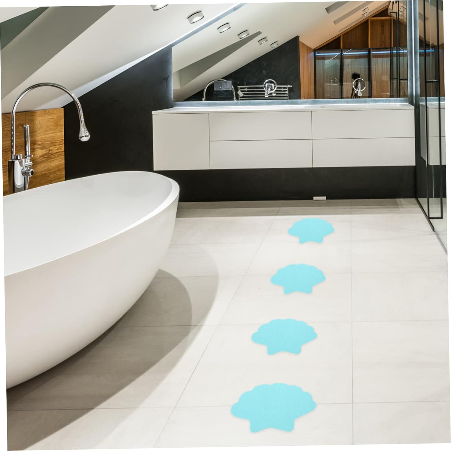 Safe Educational Bath Sticker for Kids OlarZ Shell Shape 3D elesigns