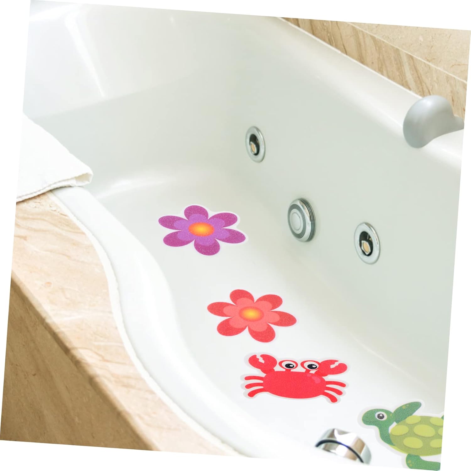 Ciieeo Anti-Slip Bathtub Stickers with Cartoon Animals 21 Pieces Set