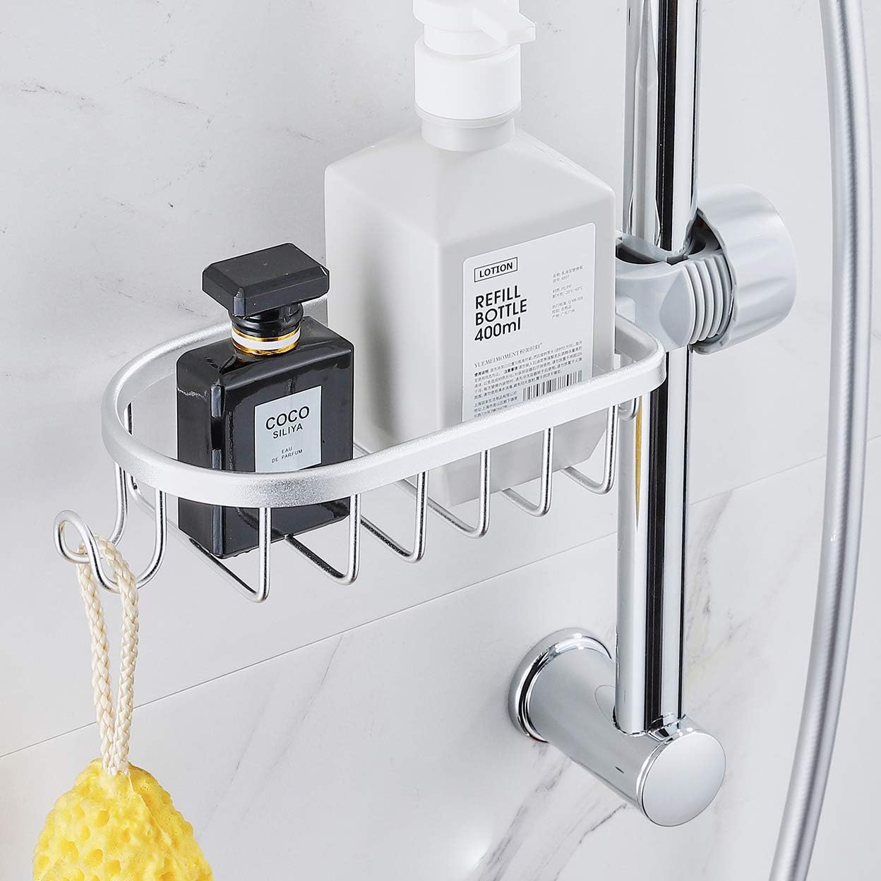 Hoinerus Shower Caddy with Bright Silver Color