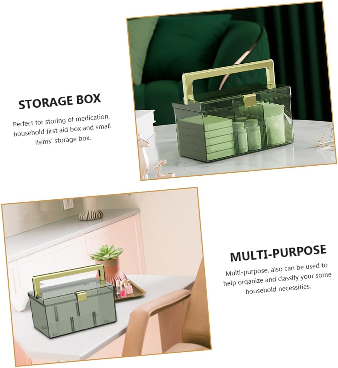 PartyKindom Compact Medicine Cabinet Portable Storage Box