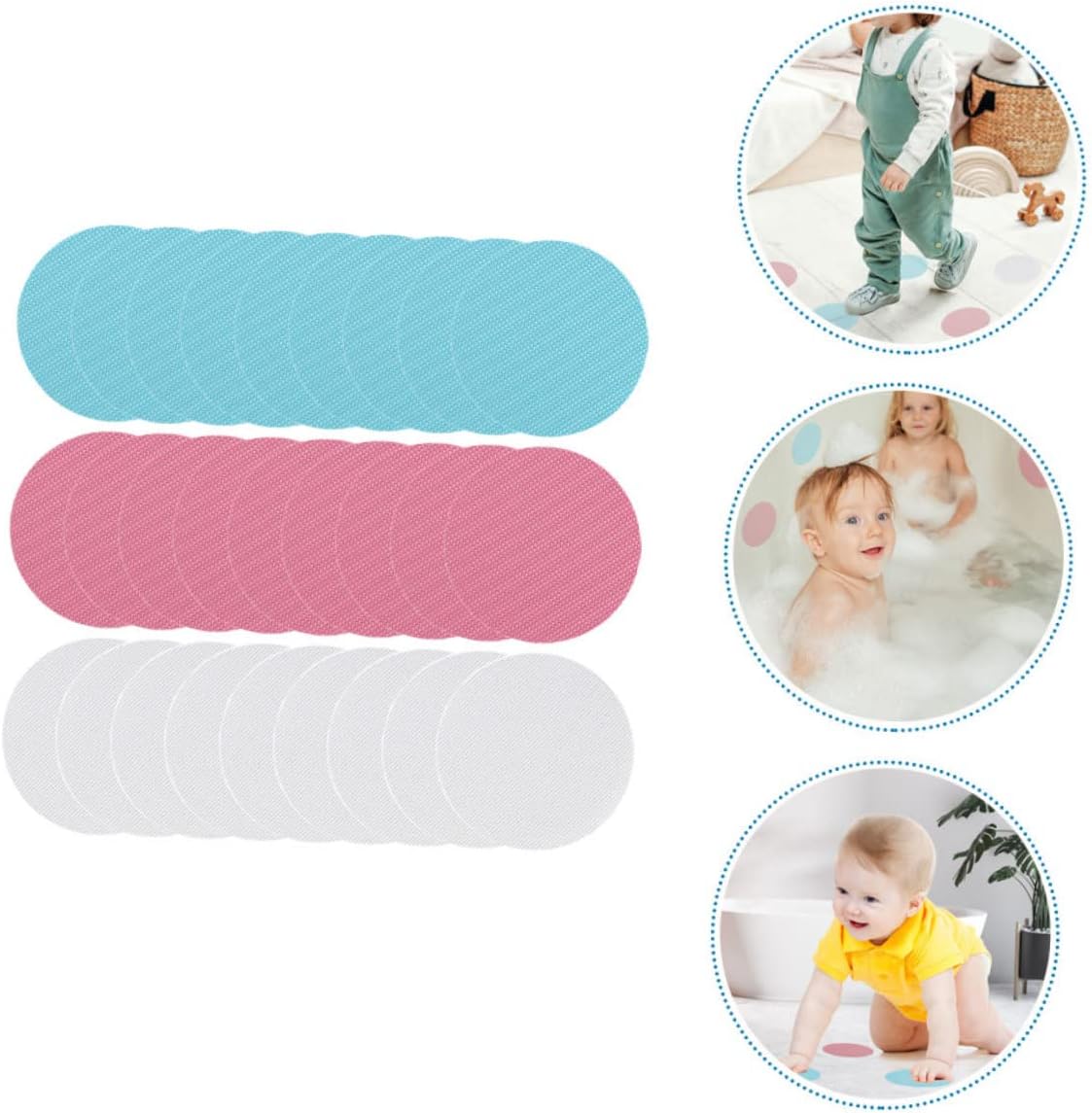 Cabilock 72pcs Self-Adhesive Non-Slip Round Decals for Bathroom Stairs
