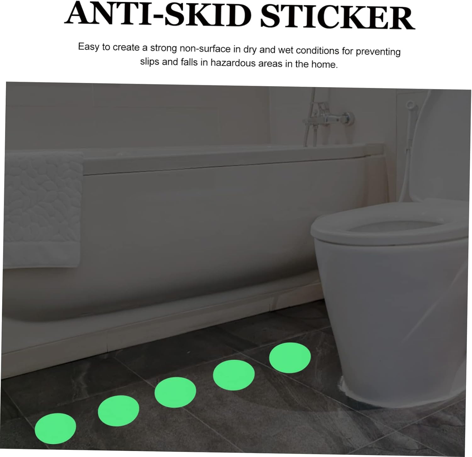 20-Piece Luminous Non-Slip Bathroom Tiles with Adhesive for Safe Use