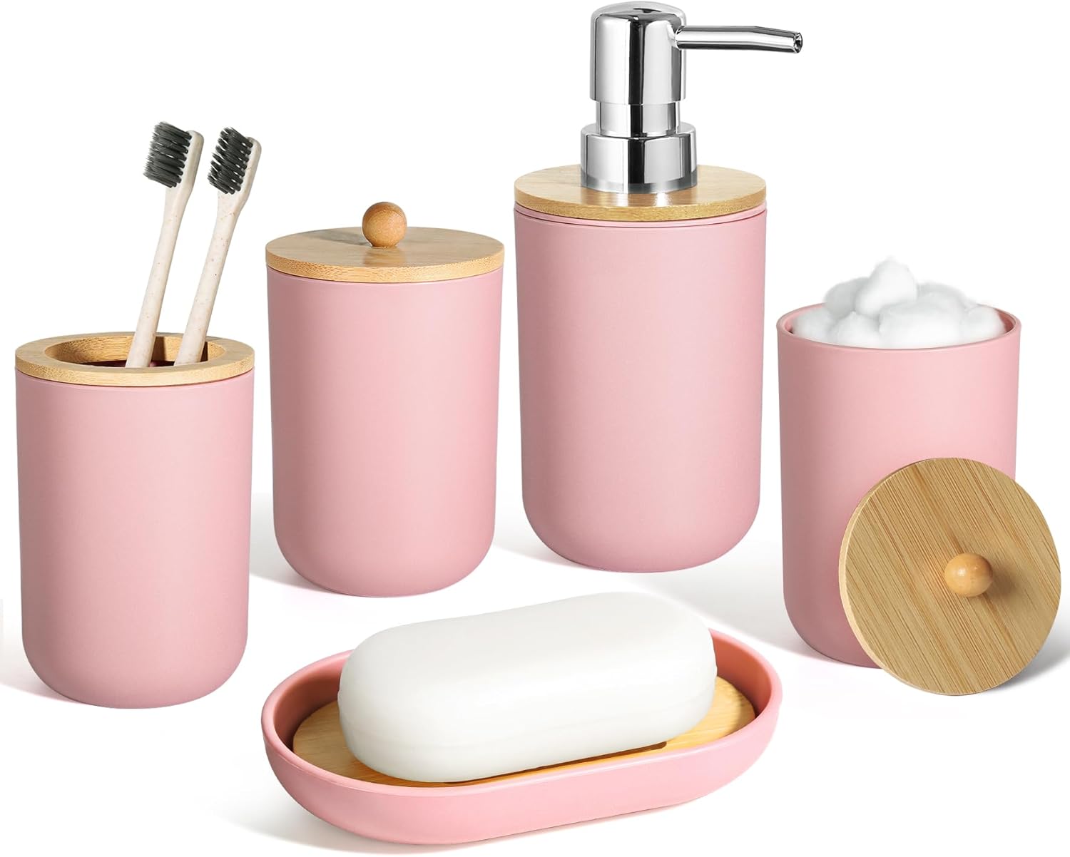 Pink Bathroom 5pc Organizing Set