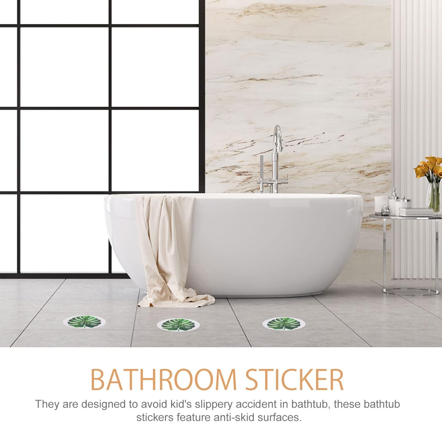 LIFKOME Leaf Shape Non-Slip Bath Tub Stickers