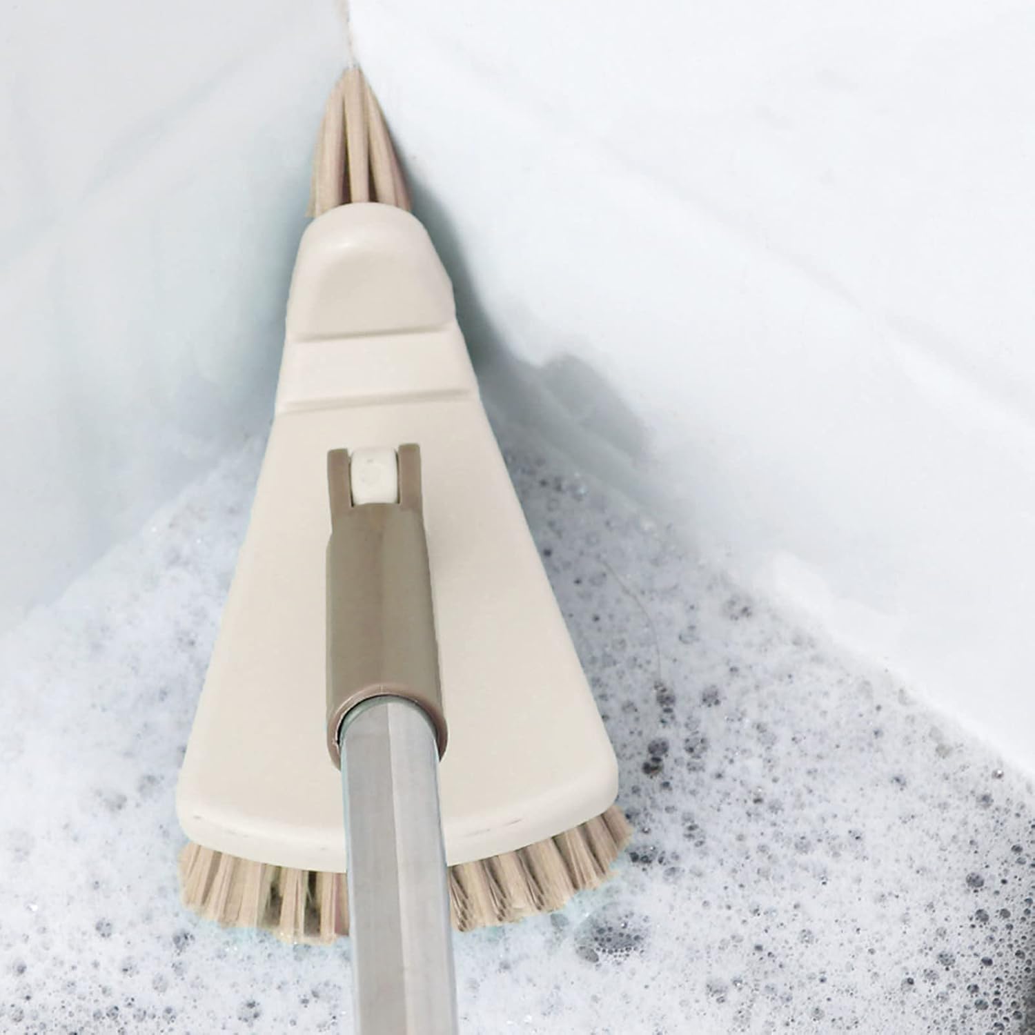 Lovskoo Long Handle Floor Brush for Bathroom Kitchen Tile Cleaning