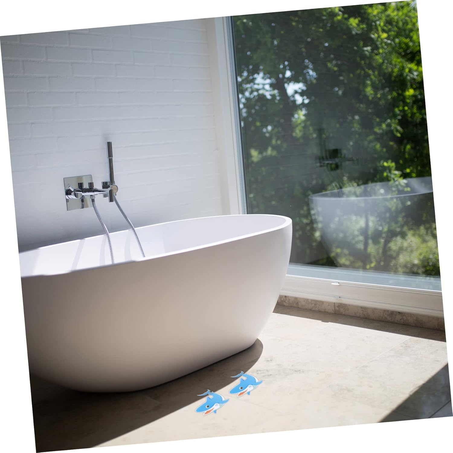 Safety Showers Peva Non-Slip Shark Blue Stickers Bathroom Kitchen