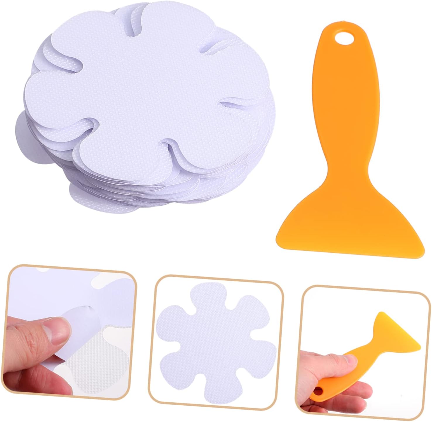 Wakauto 20Pcs Flower Shape Non-Slip Bath Safety Stickers