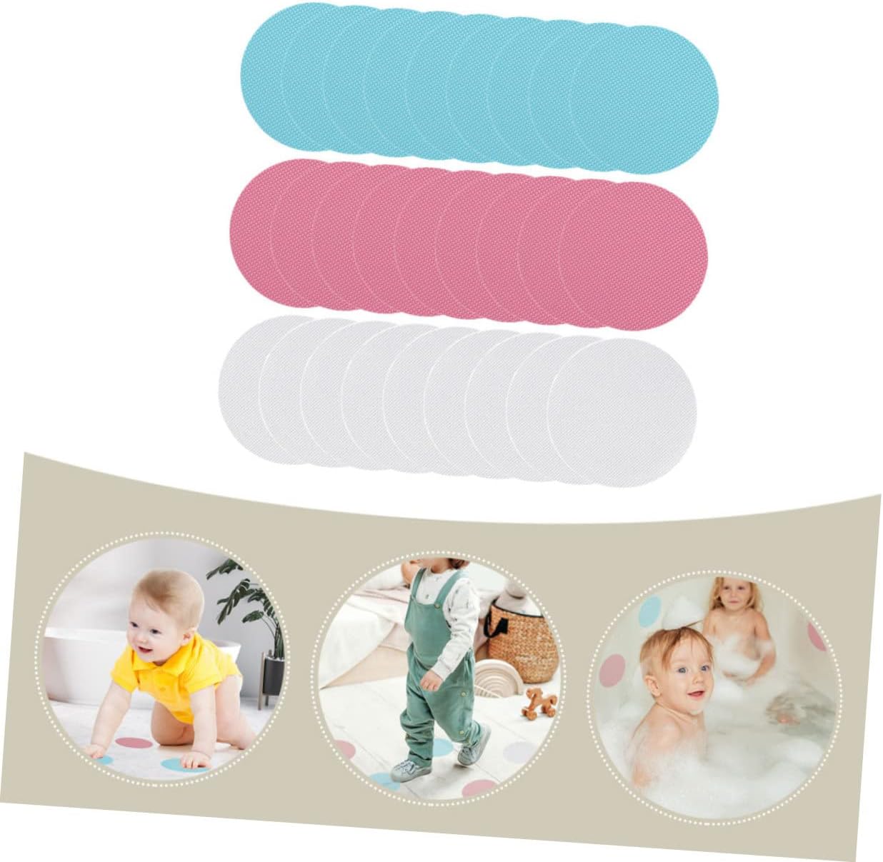 Cabilock 72pcs Self-Adhesive Non-Slip Round Decals for Bathroom Stairs
