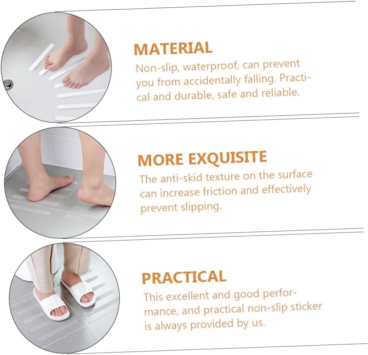 12-Piece Non-Slip Bath Sticker for bathtub safety