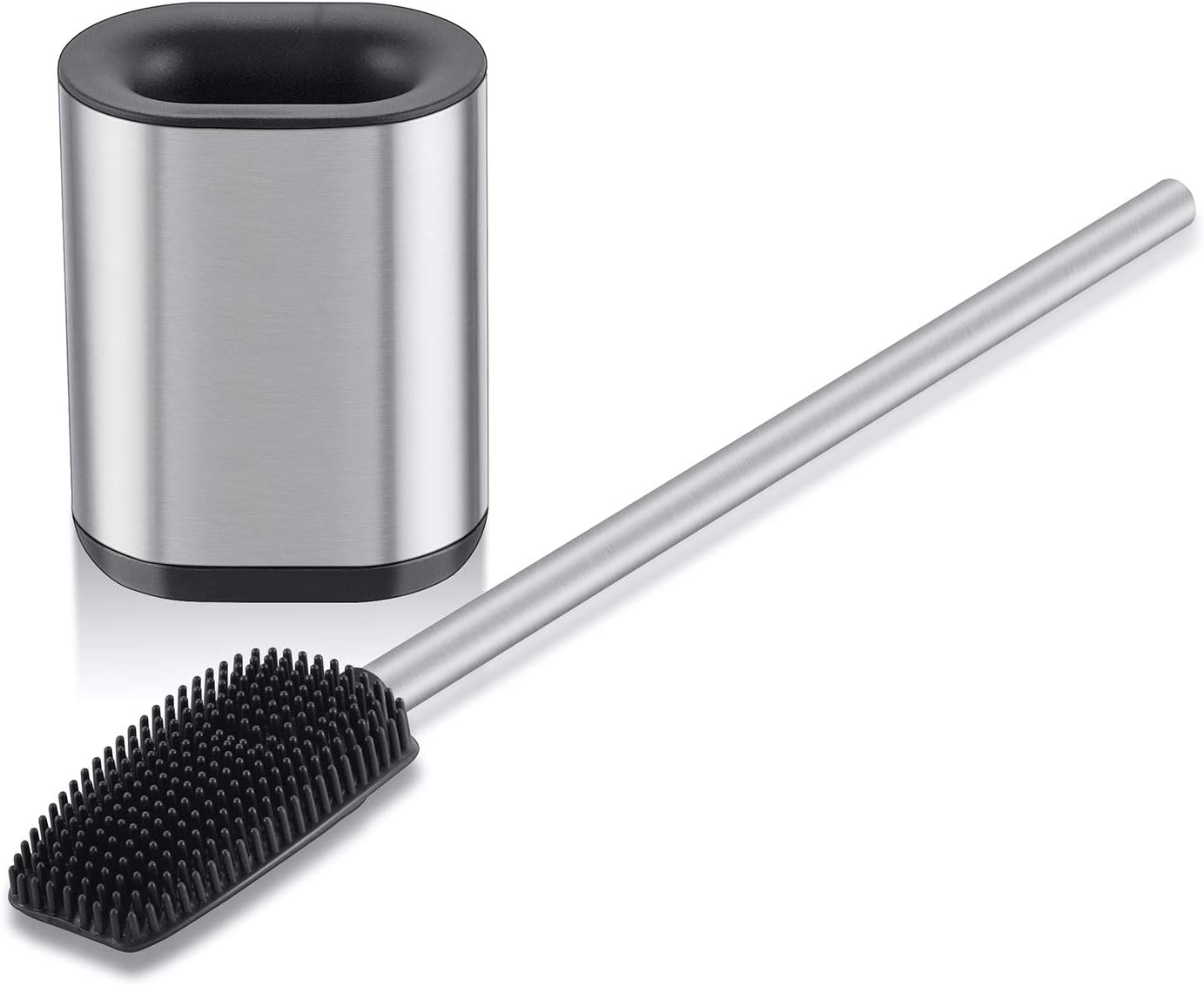 Modern Deluxe Freestanding Toilet Brush with Stainless Steel Holder