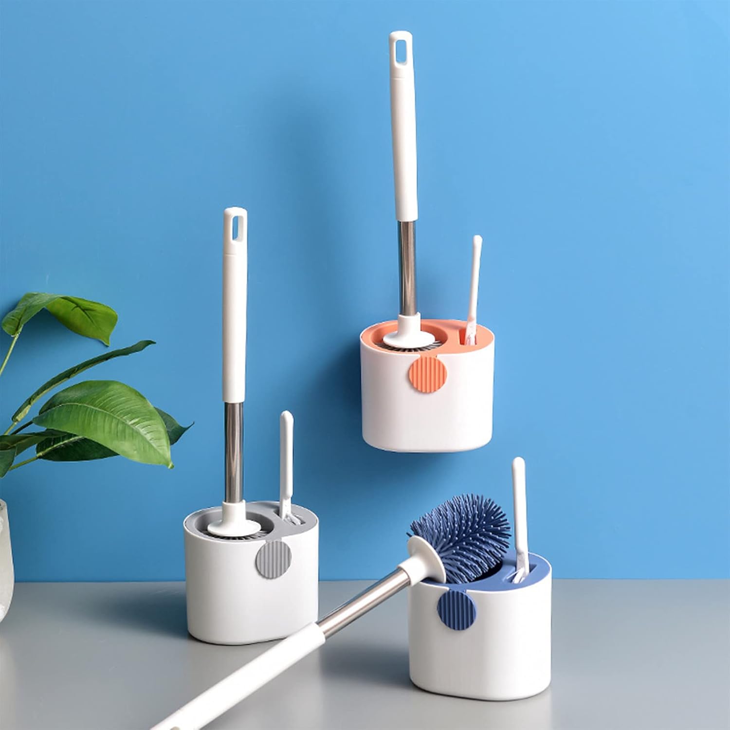 Flexible Silicone Toilet Brush Set