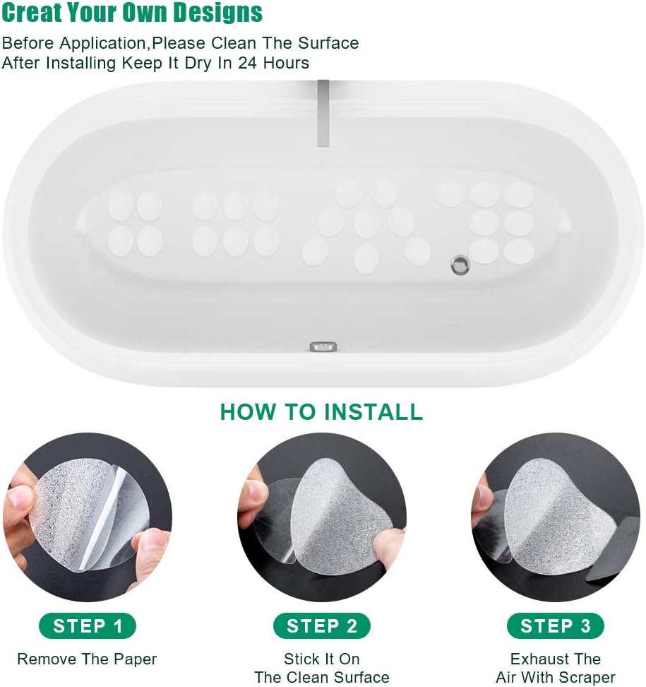 Non-Slip Bathtub Stickers Safe Durable Anti-Slip Bath Sticker Set