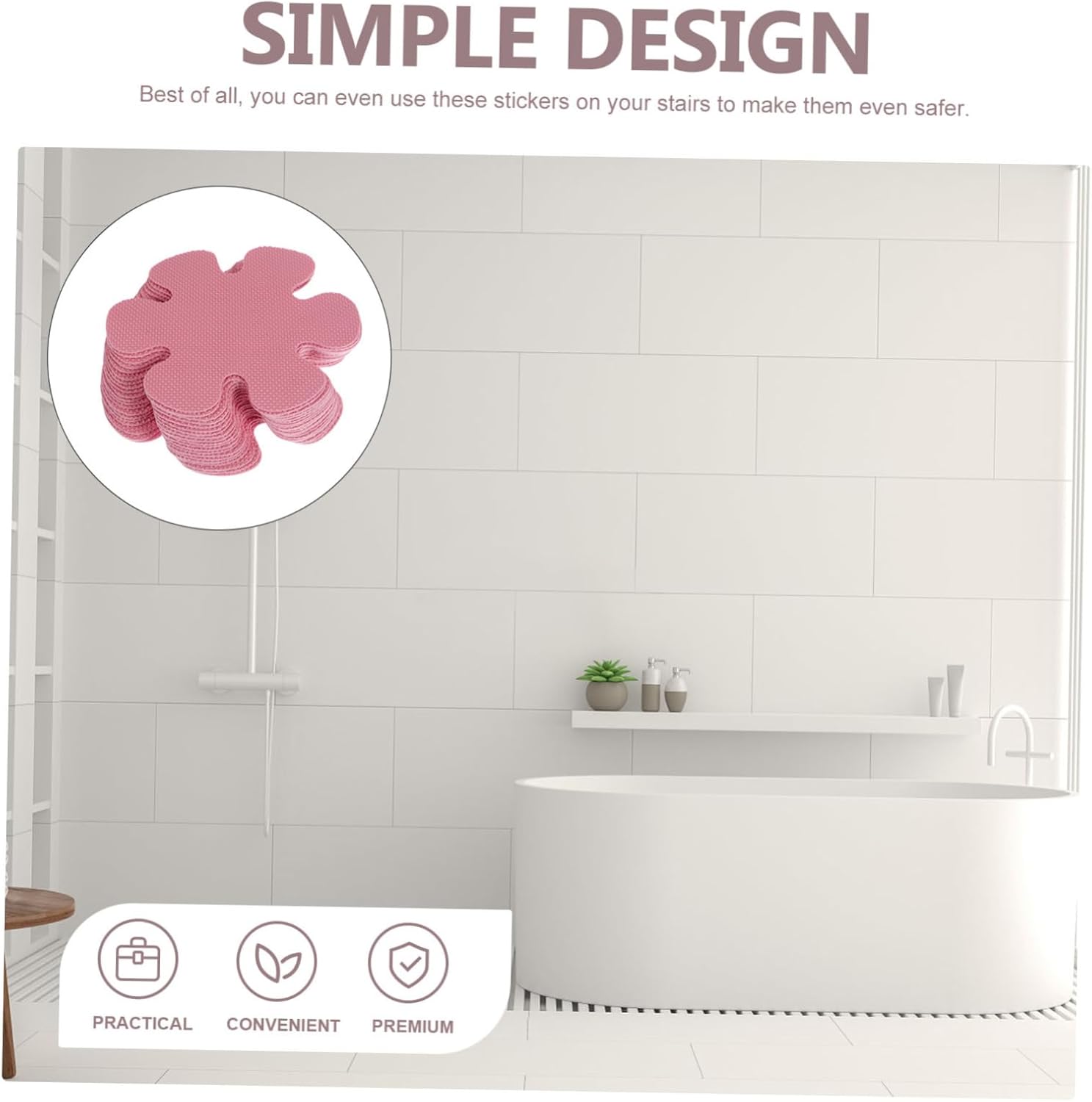 20-Piece Bathtub Bathroom Stickers Anti-Slip for Floors More