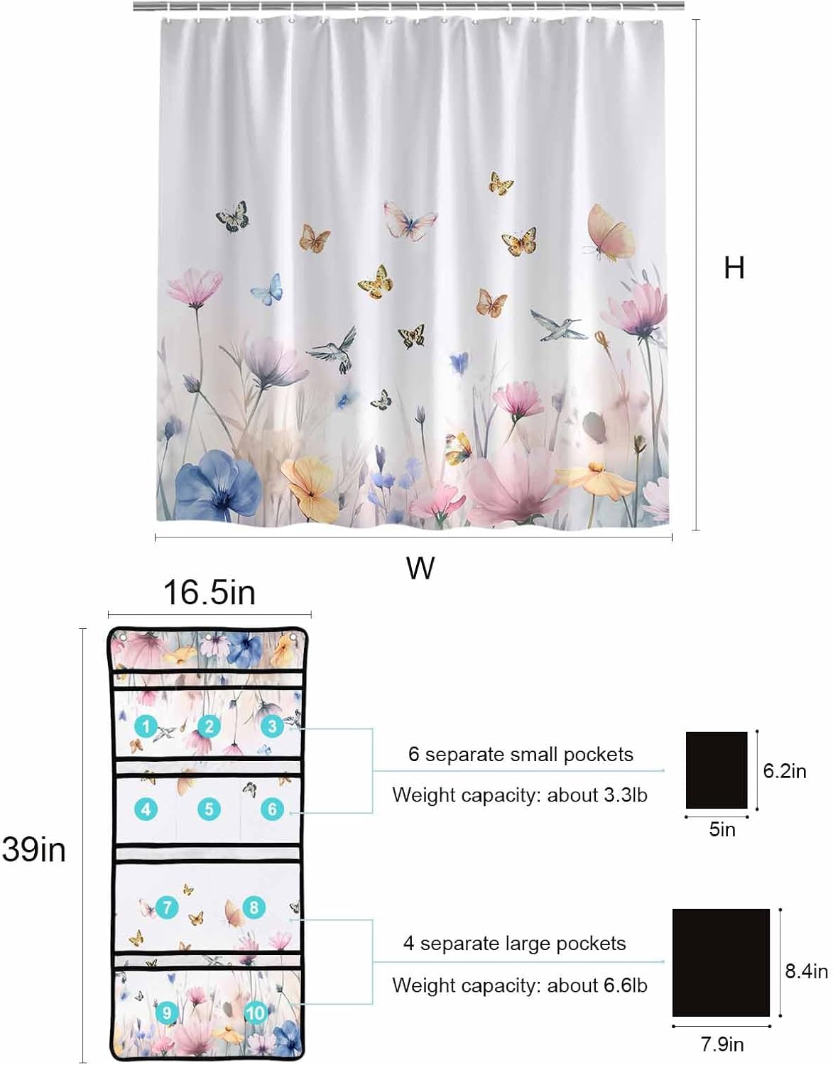 ZFUNCING Mesh Shower Organizer Set Waterproof Showers