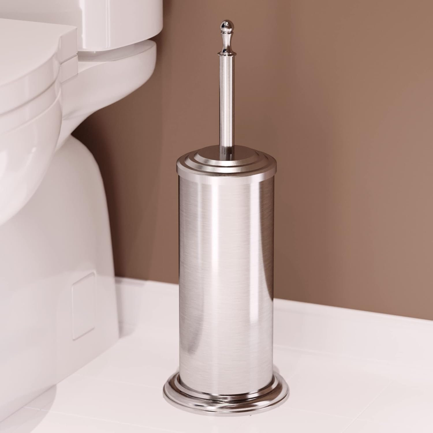 2 Pack Stainless Steel Toilet Brush and Holder Set