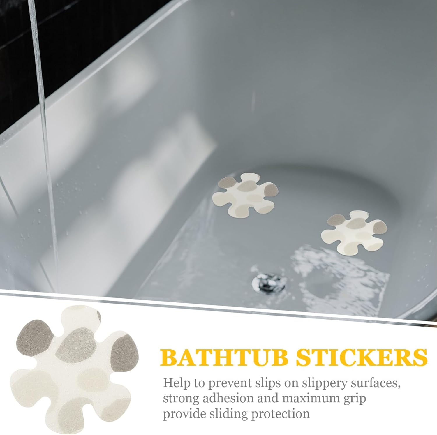 Cabilock Floral Bathtub Stickers Slip shower Stickers Elegant fun Bathroom Decals
