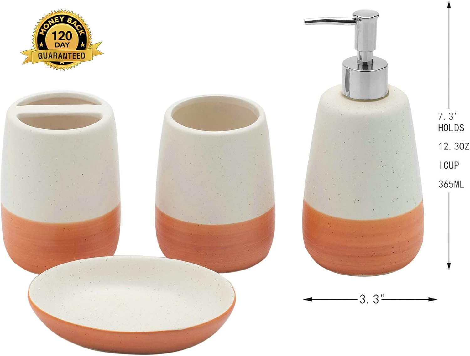 4-Piece Orange Bathroom Accessory Set