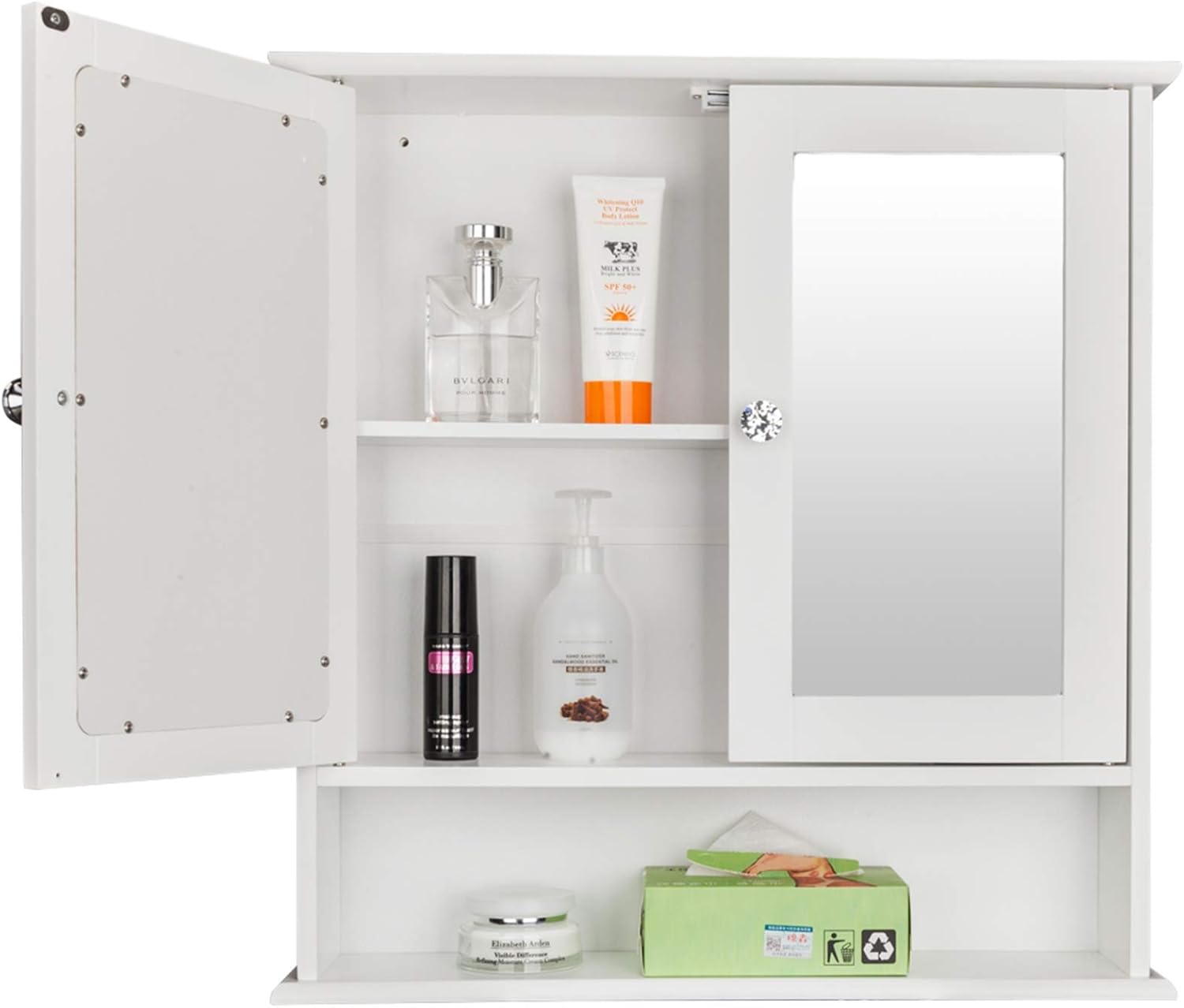 Guangshuohui bathroom medicine cabinet wall mount shelf with mirror and storage