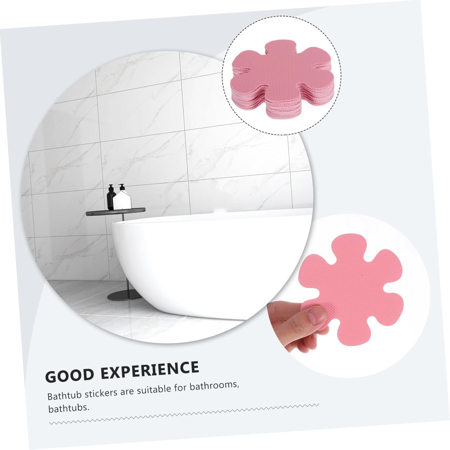 Flower Shape Non-Slip Bathtub Stickers for Safety