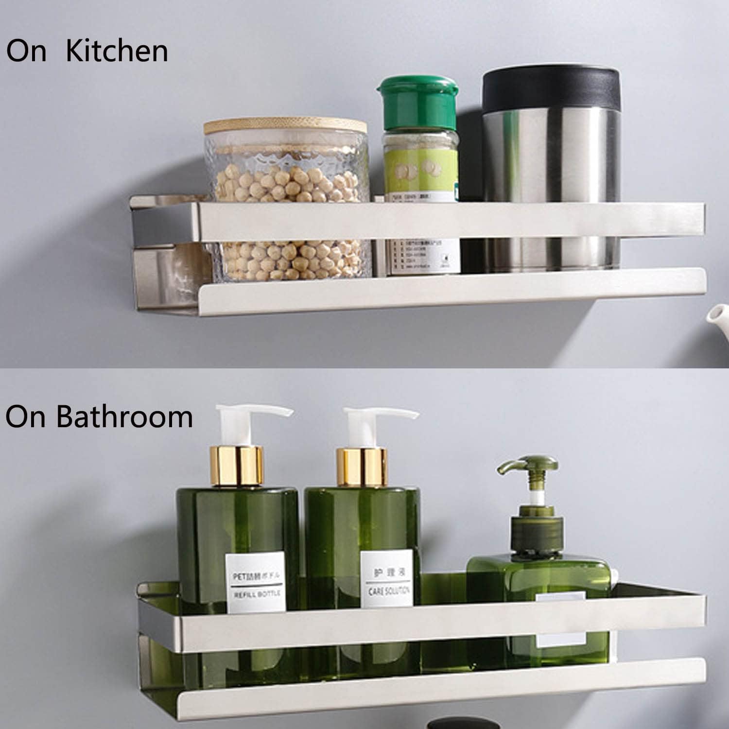 Stainless Steel Shower Caddy with Guard Rail 157 Inch Silver