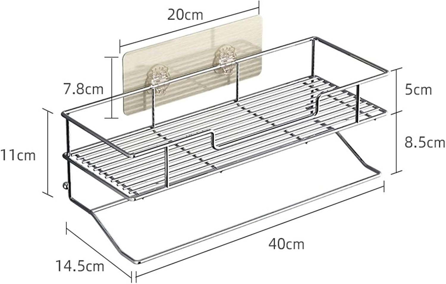 Space-Saving Stainless Steel Bathroom Shelf with Towel Rack
