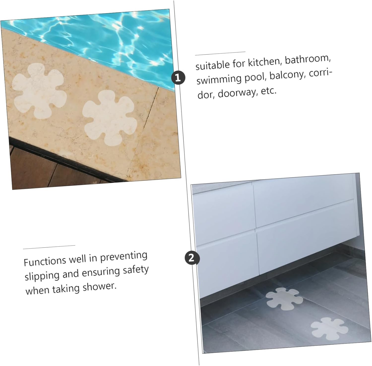 Secure Non-Skid Bathroom stickers with a chic flower design