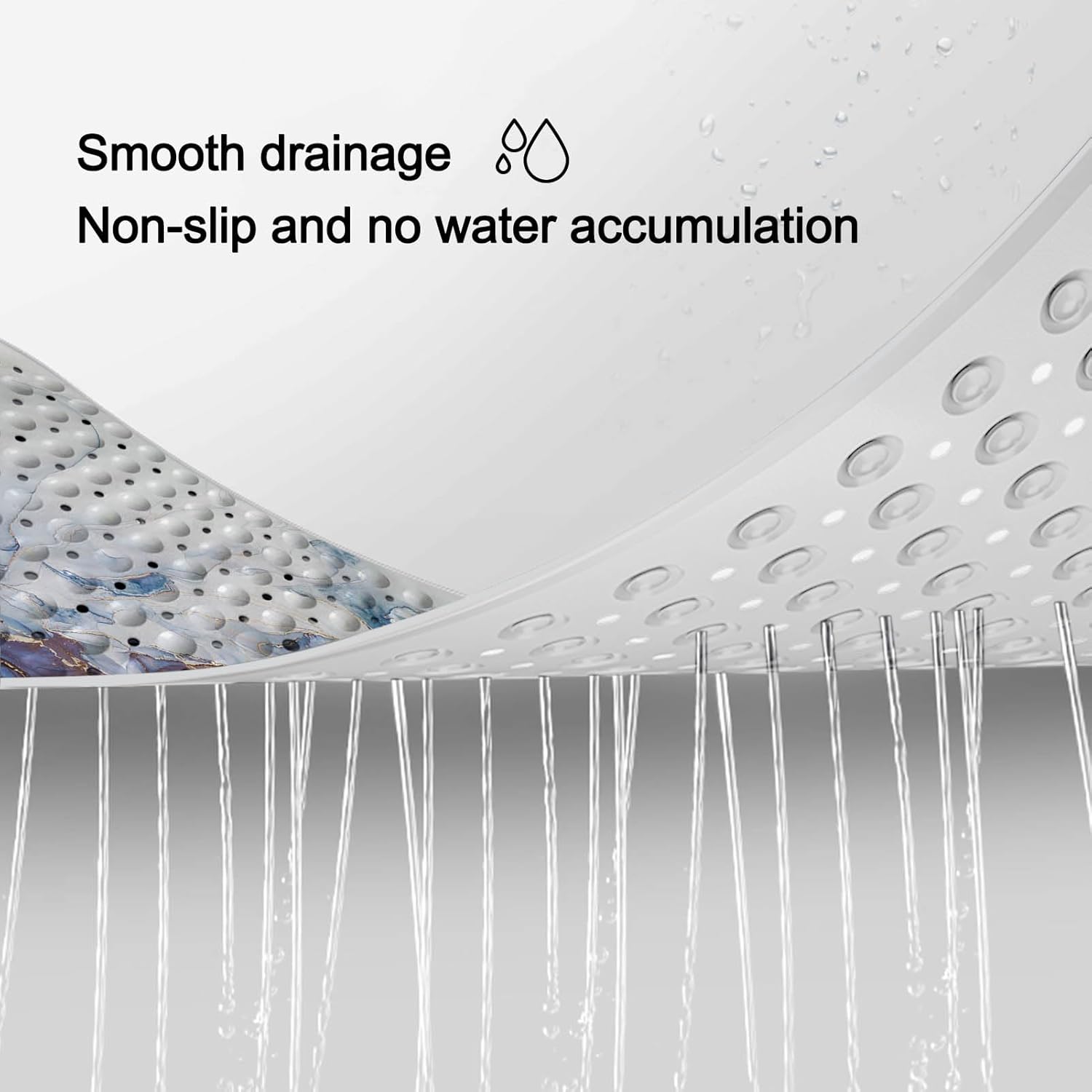 LNOND Marble bathtub mat for slip-free fun underwater