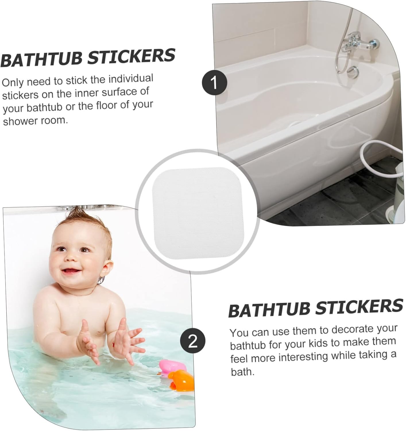 Cabilock 72 Pcs Safe Durable Bathroom Non-Slip Bathtub Stickers