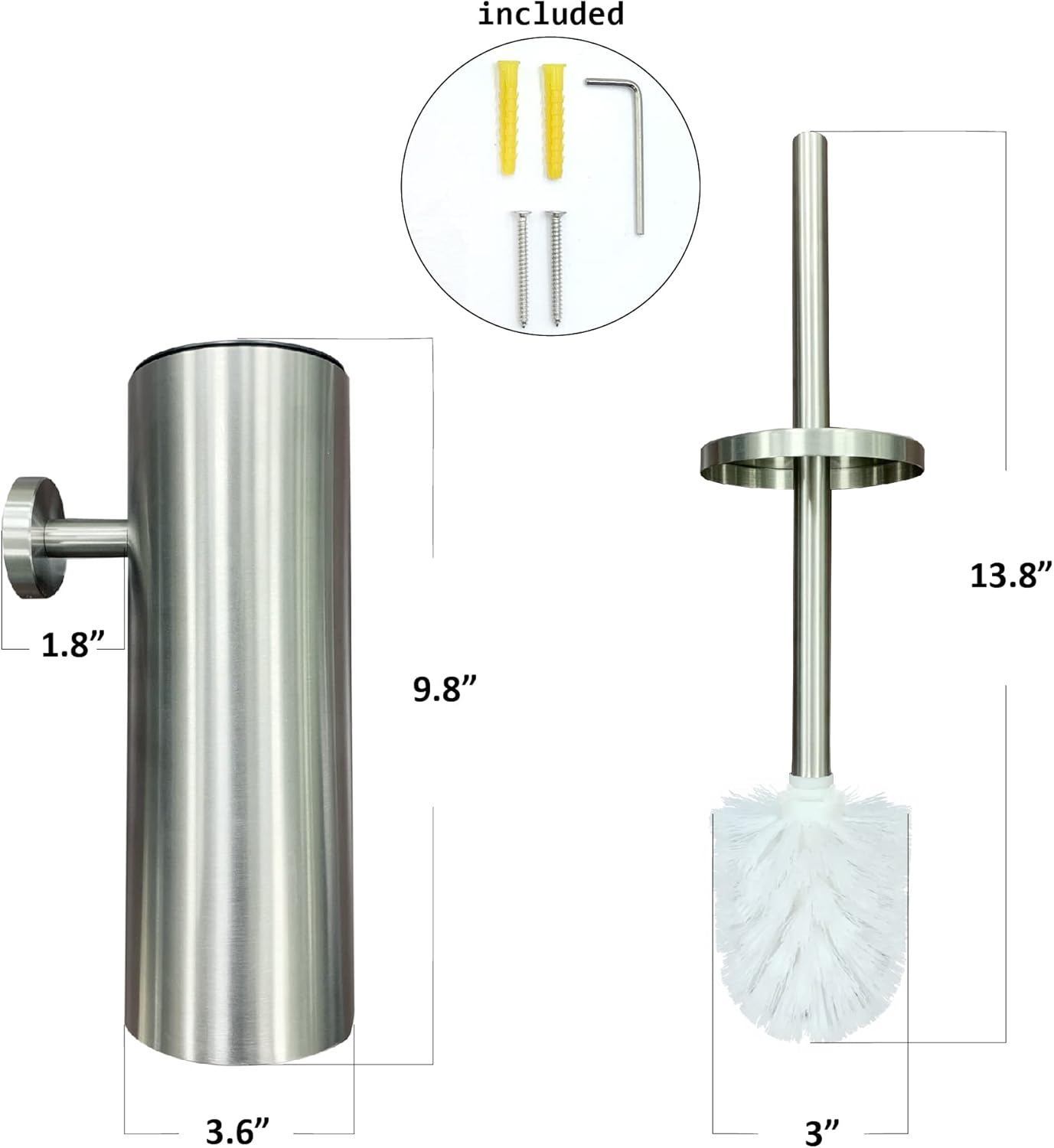Durable 304 Stainless Steel Toile T Brush Holder