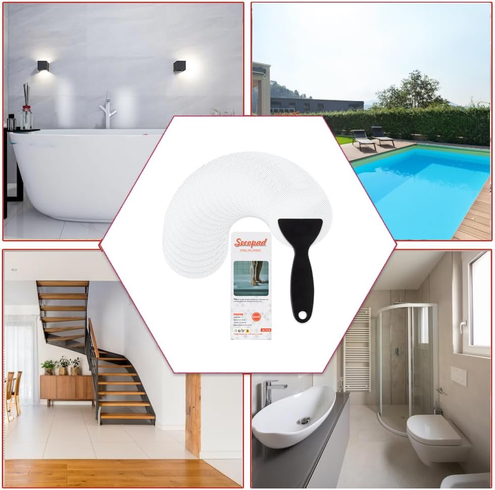 36PCS Non-Slip Bathtub Stickers with Premium Scraper