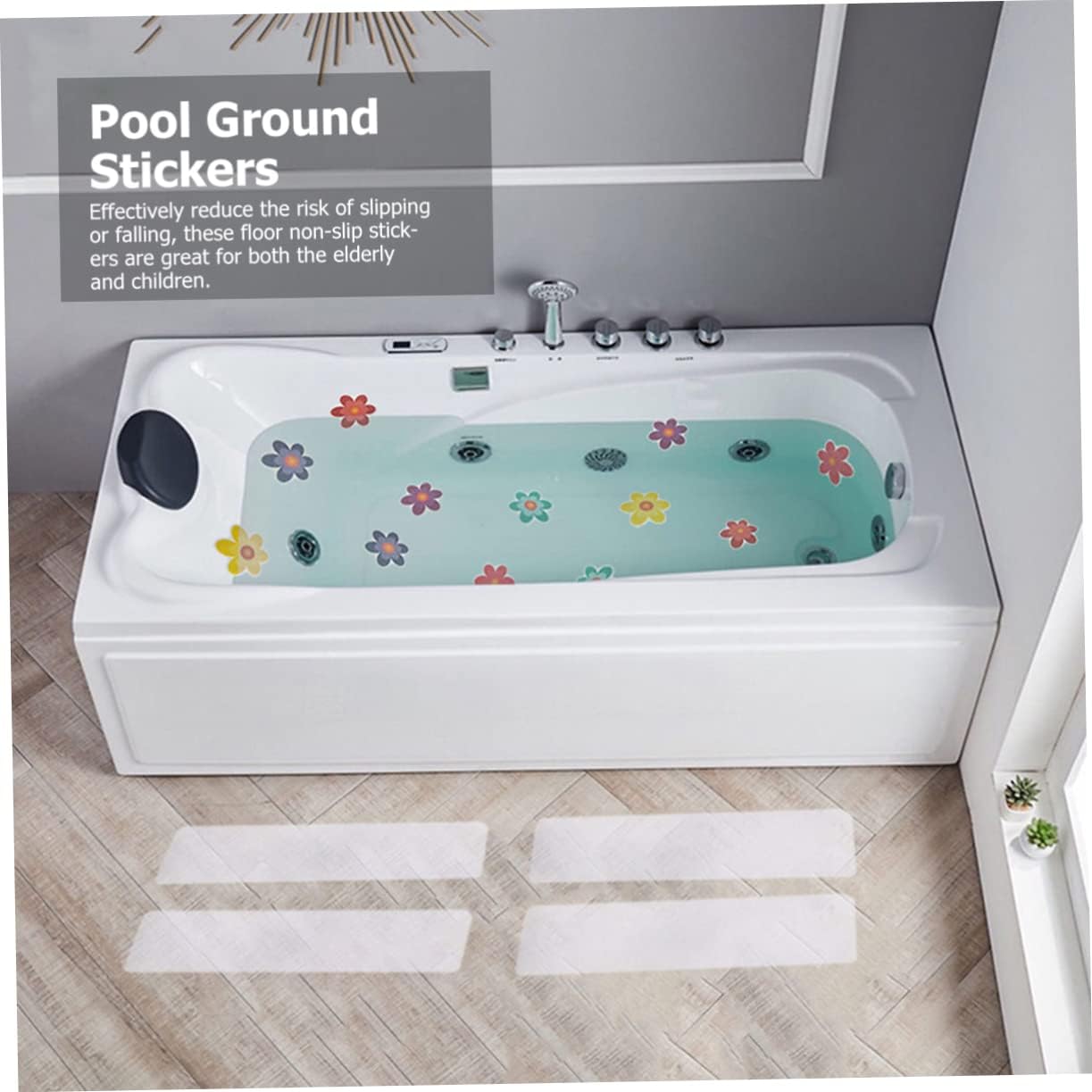 Slip-Resistant Daisy Bath Sticker for Safety