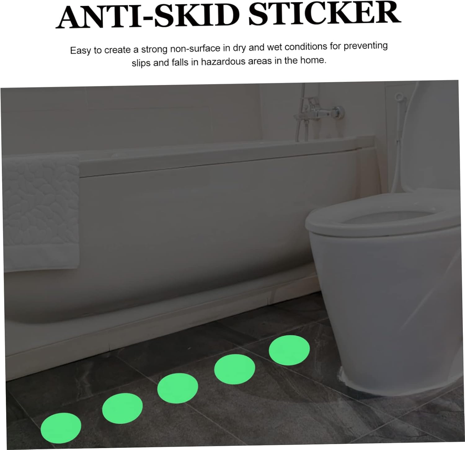 20pcs Skid Bathroom Stickers Decals for Bathtubs Stairs Floors Non Slip