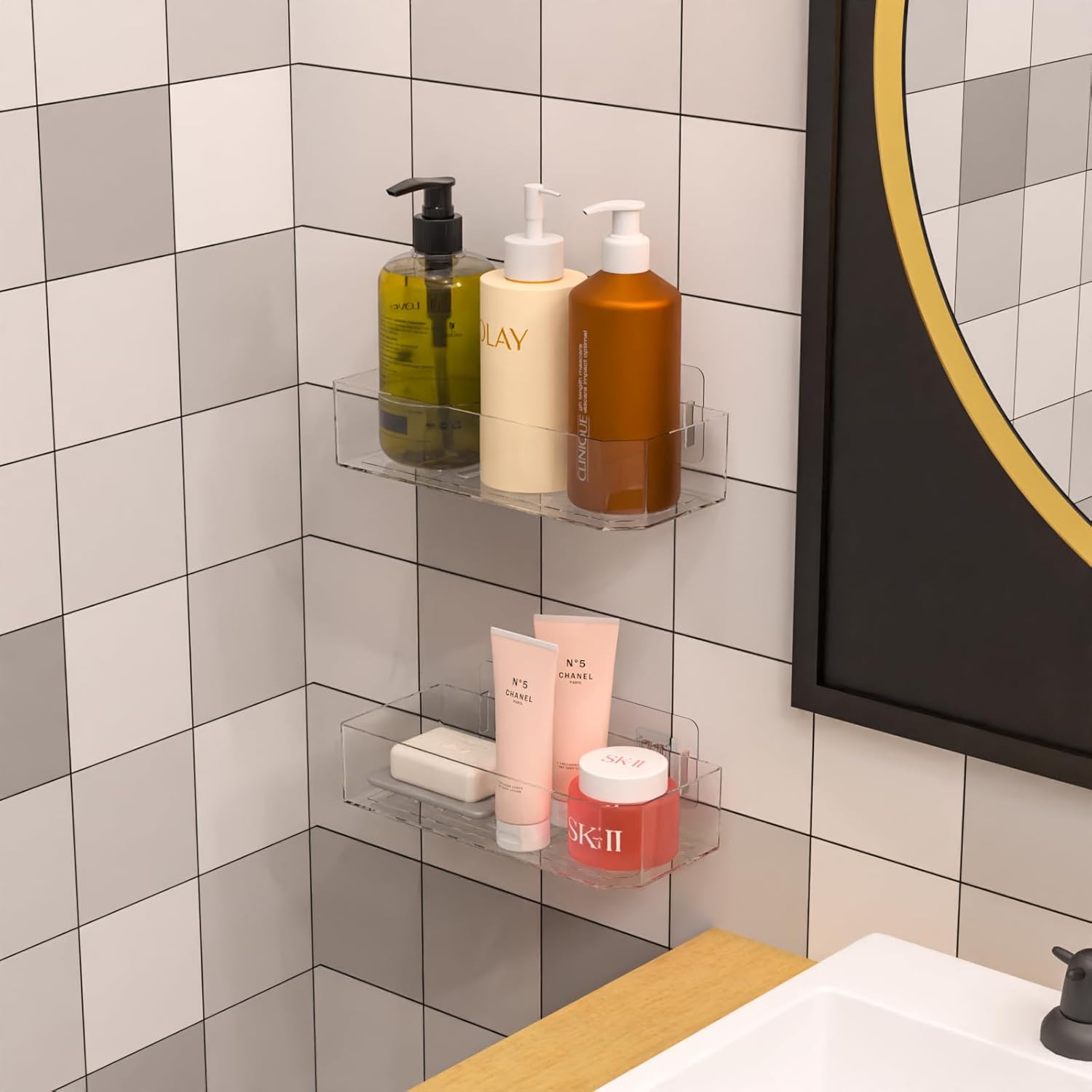 CQ Acrylic 2-Pack Bath Organizer