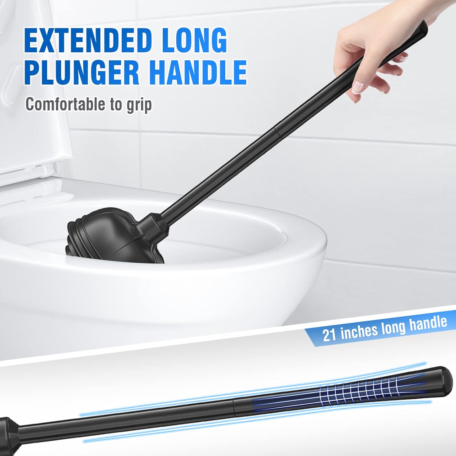 Low-Maintenance Toilet Plunger Brush Set