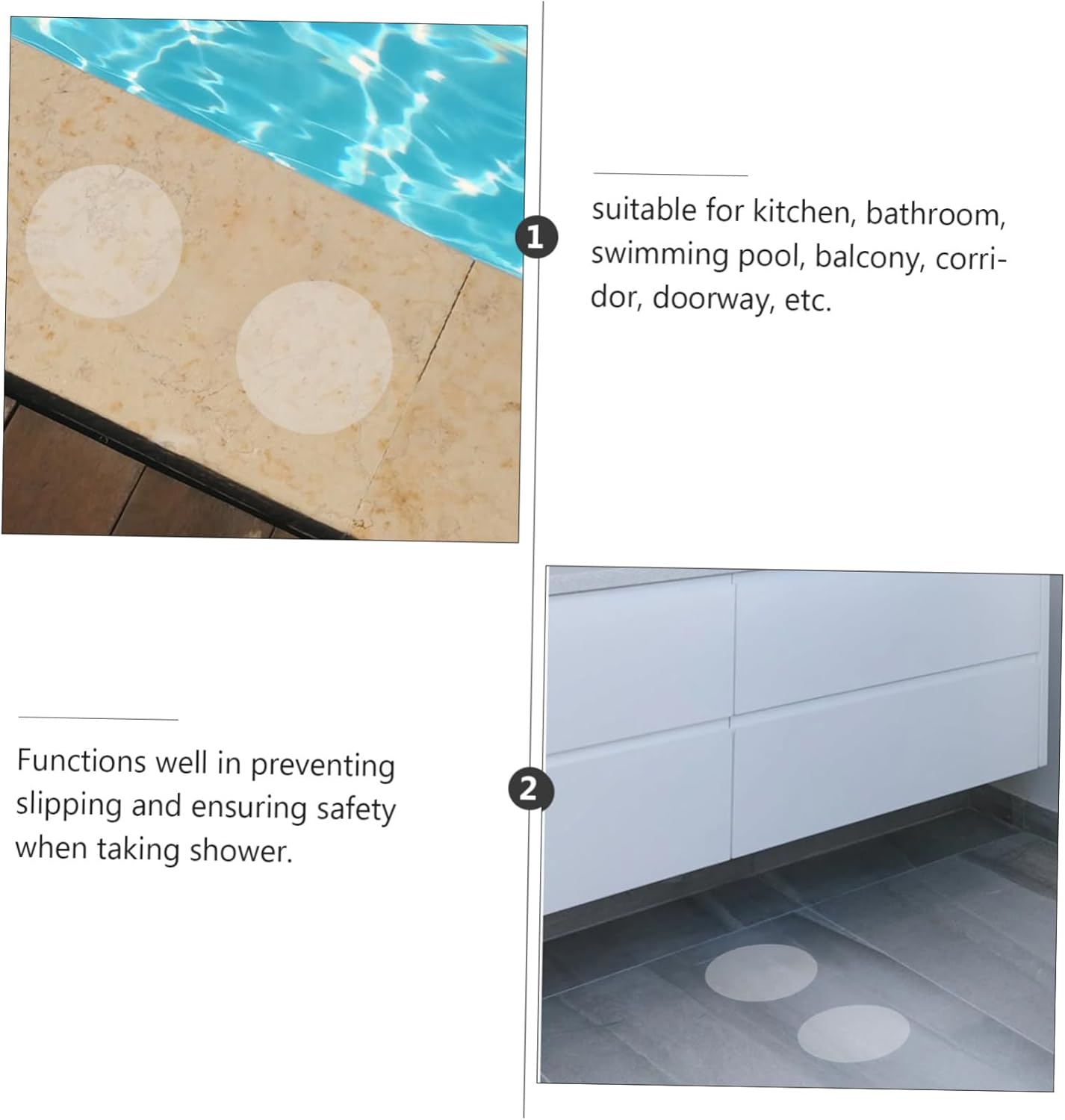 Non-Slip Bathtub Floor Decal with Scraper Adhesive for Smooth Surfaces