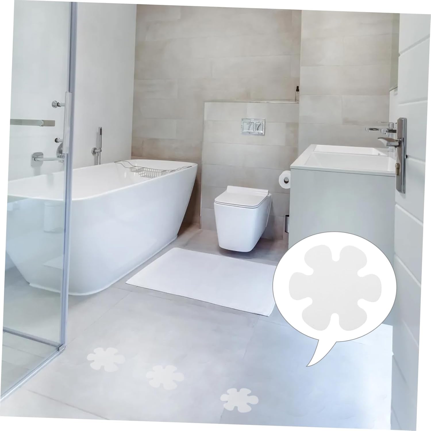 Secure Non-Skid Bathroom stickers with a chic flower design