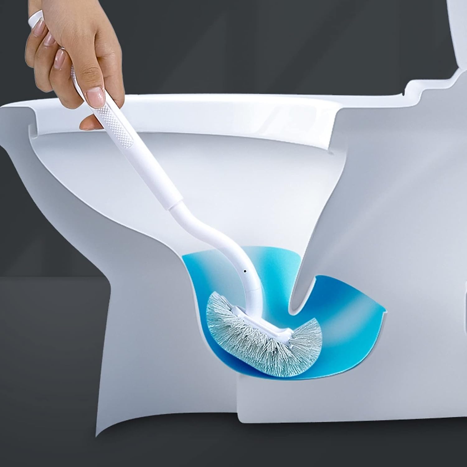 Curved Cured Automatic Cleaning Toilet Brush Holder