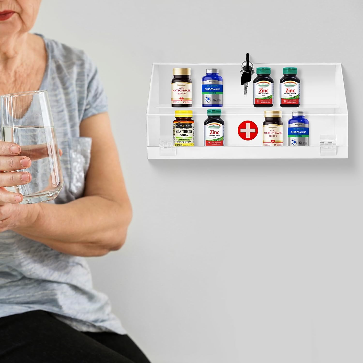 CiaoHER Wall Mount Acrylic Medicine Lock Box Yourutions in Just One Click
