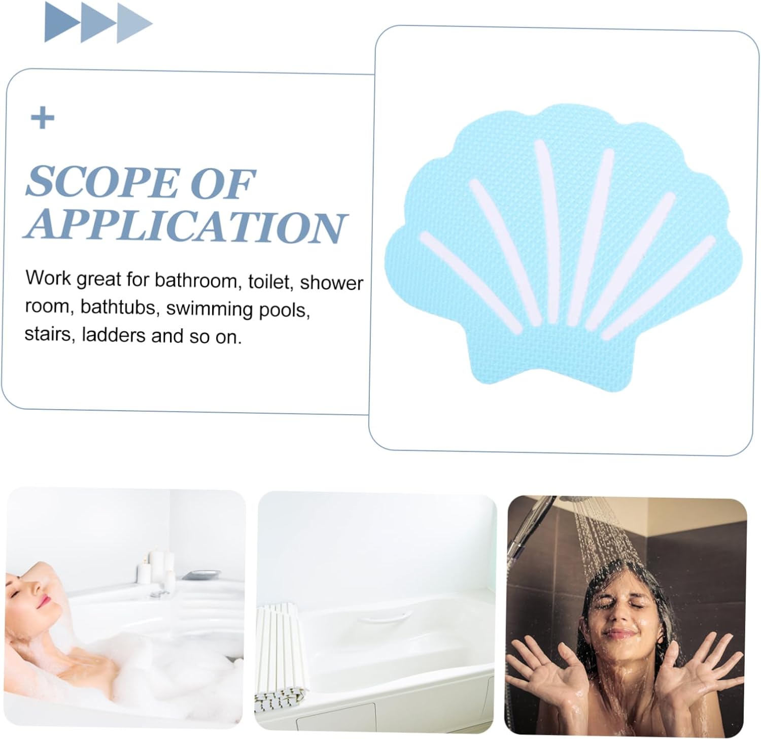 12Pcs Shell Shaped Non Skid Bath Tub Stickers for Safety