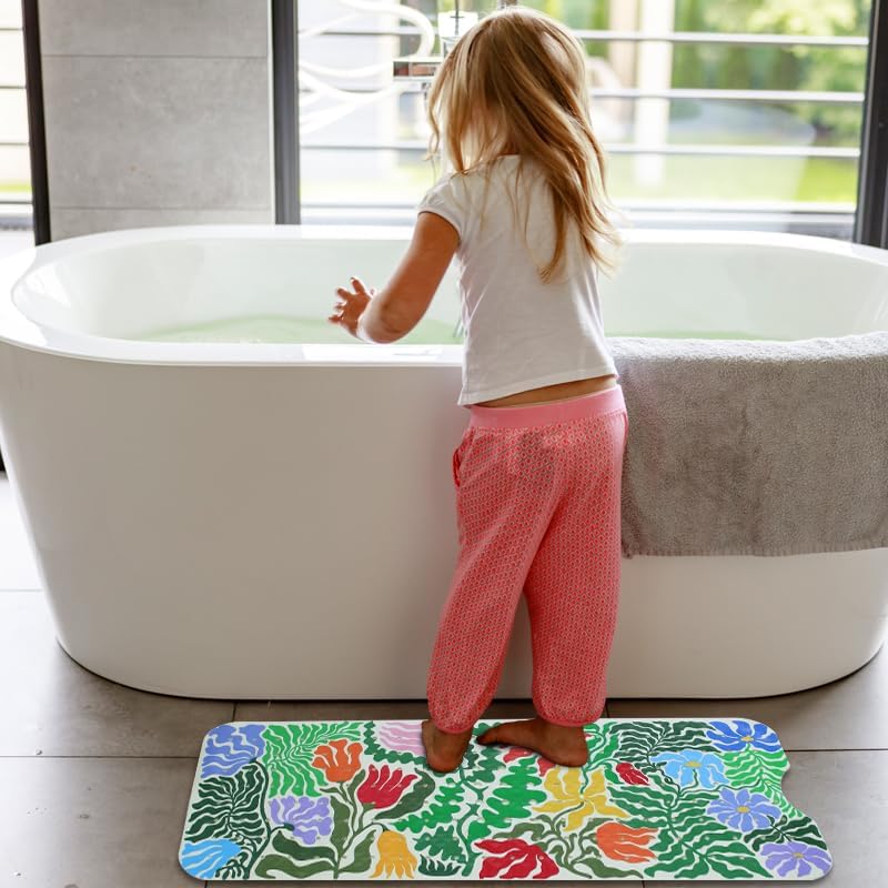Denifeiya Plant Bathtub Mat for Kids Non-Slip Anti-Slip