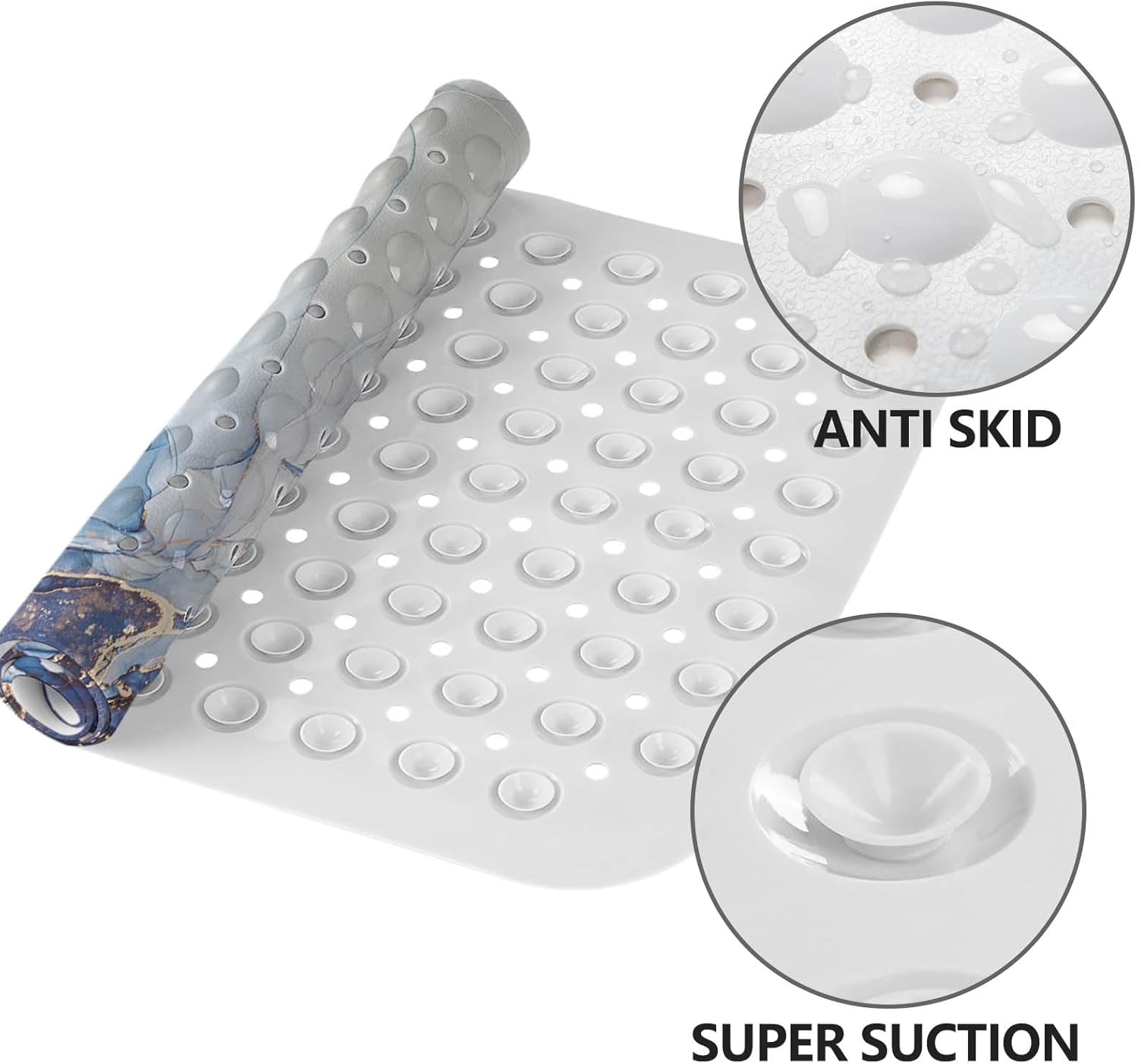 LNOND Marble bathtub mat for slip-free fun underwater