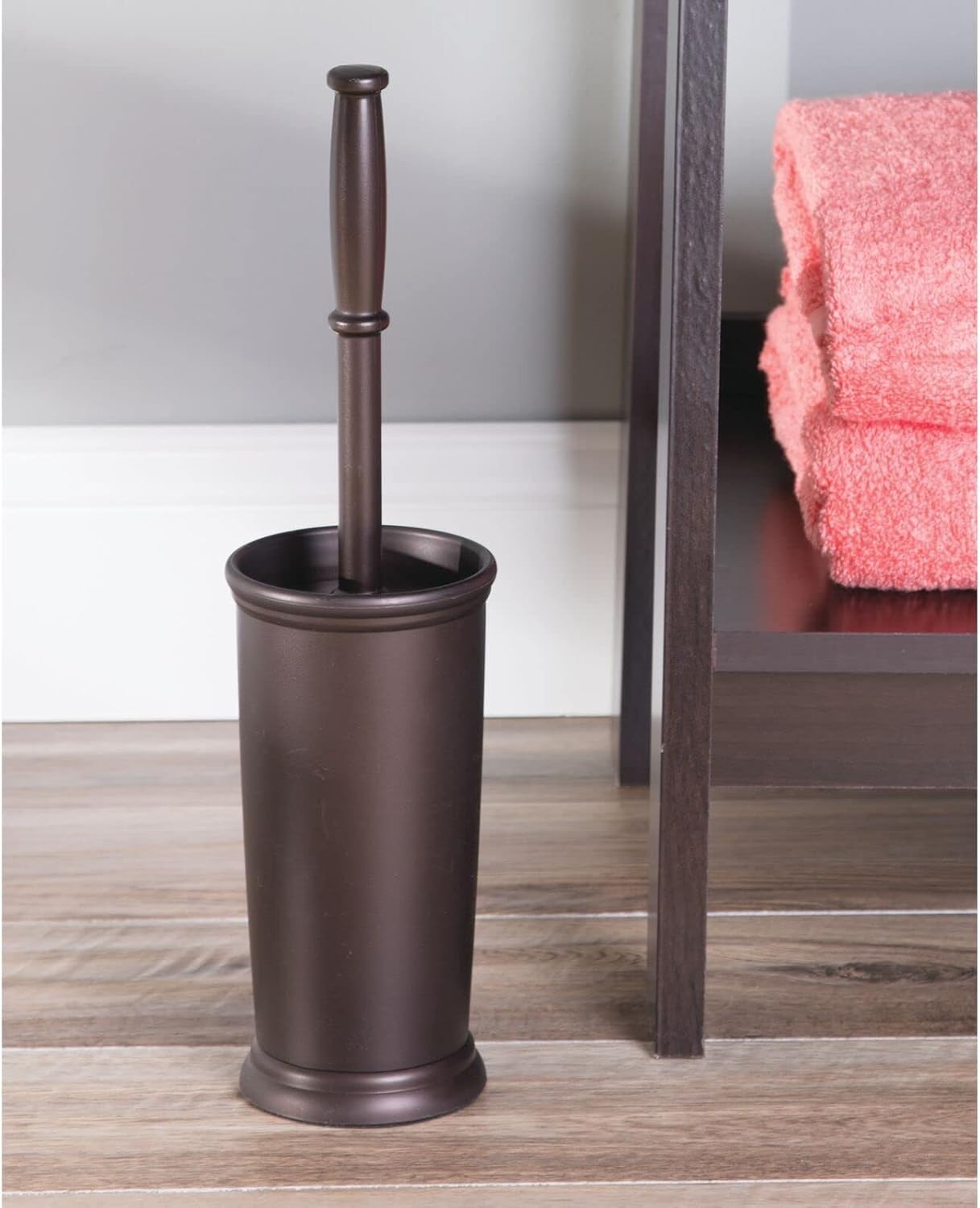 mDesign Toilet Bowl Brush and Holder - Bronze