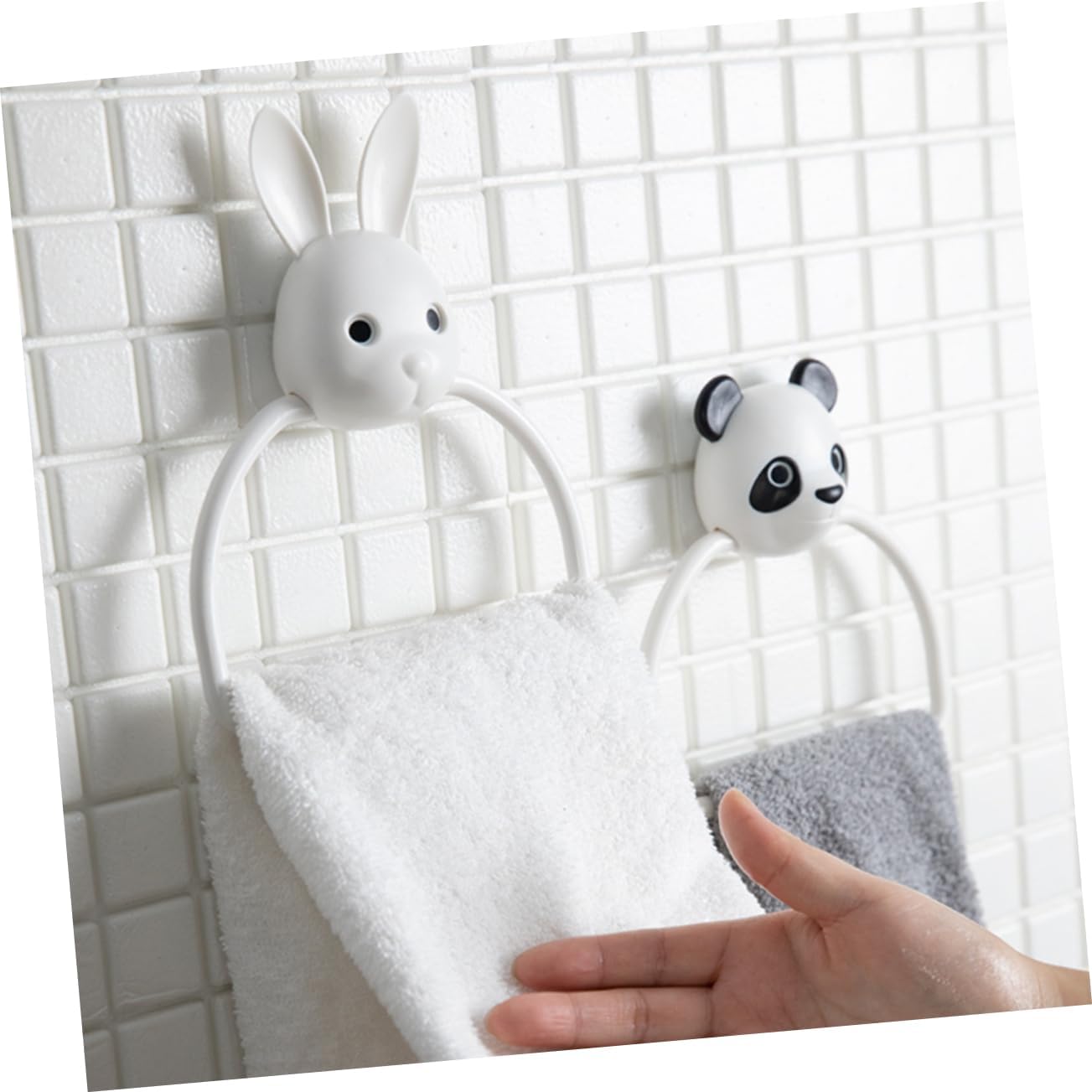 BESTYASH 1Pc Cute Cartoon Towel Organizer Upheld Towel Holder for Bathroom Kitchen